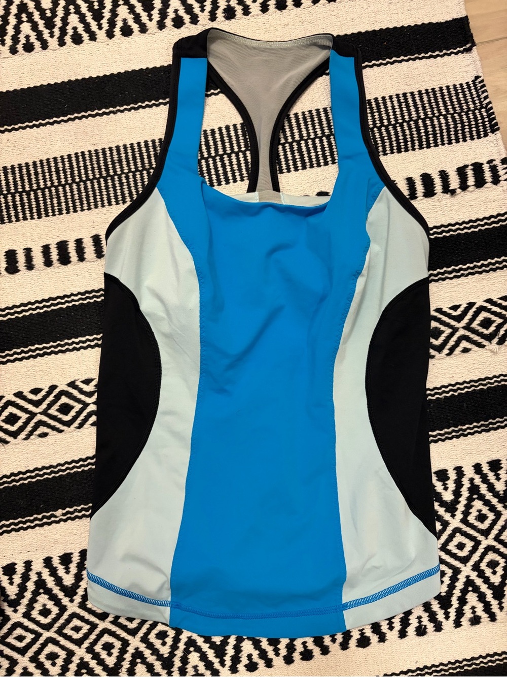 lululemon athletica Blue and Light Blue Colorblock Racerback One-Piece